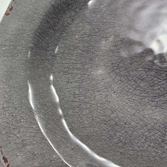 Pier 1 Carmelo Melamine Salad Plate 8.5" set/2 Grey rustic crackle unbreakable - Picture 6 of 10